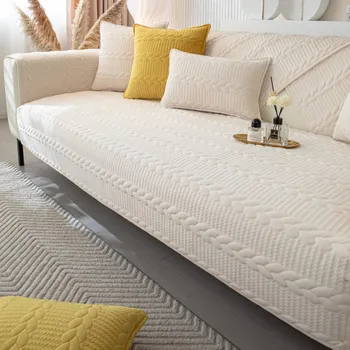 Северно зимата гъст плюшевое диванное кърпа универсална нескользящая мека мебел възглавница за дома, хол, Декоративен калъф за дивана Capa De Sofa