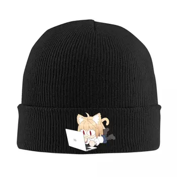 Скъпа вязаная капачка Neco Arc, Дамски и мъжки шапки, зимна шапка, акрилни ежедневни шапки Neko Cat Meme