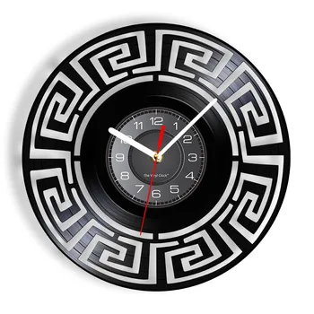 Стенен часовник с Граммофонной вътрешната плоскост във формата на Лабиринт, Заоблени-Добрият Ретро Дизайн, Стенни Часовници С Осветление, интериор Дневна