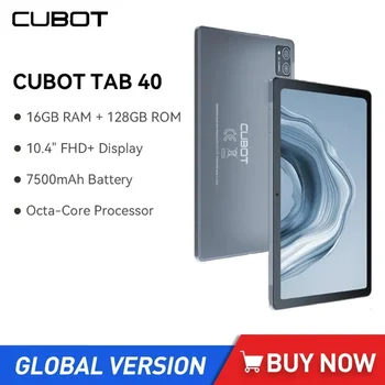 Таблет Cubot TAB 40 Android 13 Восьмиядерный 16 GB + 128 GB 10,4-инчов 2K FHD Екран 7500 ма, 13-мегапикселова Камера OTG WIFI с Две СИМ-карти 4G Таблети