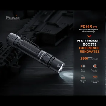 Тежкотоварни Акумулаторна Тактически фенер Fenix PD36R PRO 2800Lumens Светлинен SFT70 LED включва батерия с капацитет 5000 mah