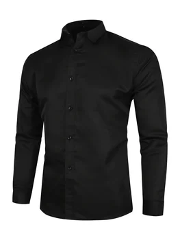 - Тънък материал, на два размера по-малко, бизнес риза с копчета, однотонная мъжка риза с дълъг ръкав, бестселър