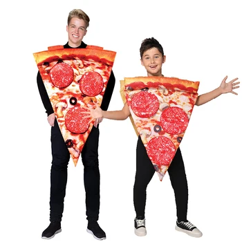 Унисекс за възрастни, cosplay на Хелоуин, Детски костюм за пица, забавен костюм за хранене, семеен костюм за пица за момчетата 2022 г.