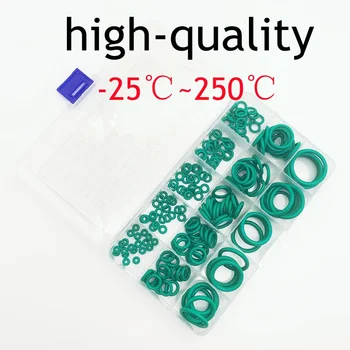 Уплътнителни пръстени FKM Green CS 1.5/1.8/1.9/2.4/3.1 мм Киселинно-Алкални Маслоустойчив уплътнения, устойчиви на високи температури, Многоразмерный комплект за поддръжка