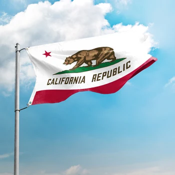 Флаг Калифорния 3 * 5 ФУТА 90*150 СМ Знамена на САЩ Дизайн на Потребителския Вътрешни Външни Декор Банер Полиестер Устойчивост НА UV Двоен Шев