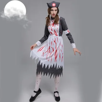 Хелоуин Черен костюм на Вампир, Зомби Престилка Монахиня Свещеник Форма на героя Зомбита Cosplay С костюм на камериерка ужасна рокля на д-р