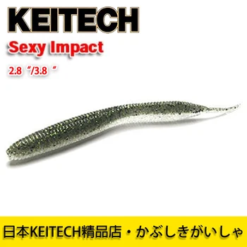 Япония KEITECH Секси Impact 2,8 / 3,8-инчов K-марка с дълъг игольчатым опашка, внесени меката стръв Luya