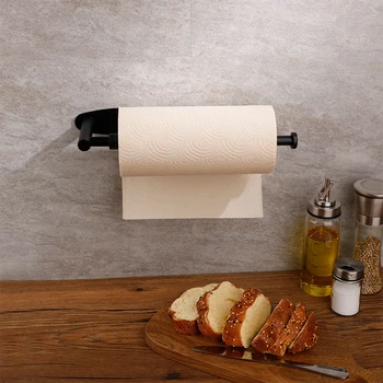 голям самоклеящийся Стенен Държач на ролка тоалетна хартия от неръждаема стомана, поставка за кухненски ролки, органайзер за салфетки