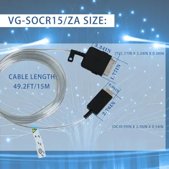 невидим кабел с дължина 15 м/49,2 фута за телевизори QLED 4K и The Frame (най-новият модел) - Бял - VG-SOCR15/ZA BN39-02470A